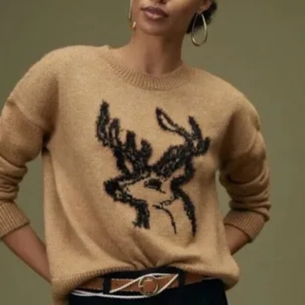 Anthropologie "oh deer" reindeer sweater